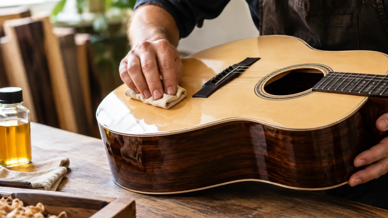 French Polish Durability for Fine Acoustic Guitars
